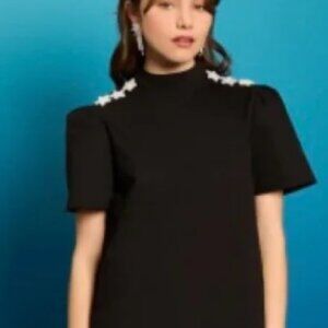 Sister Jane Black Feather Star Mini Dress (S)